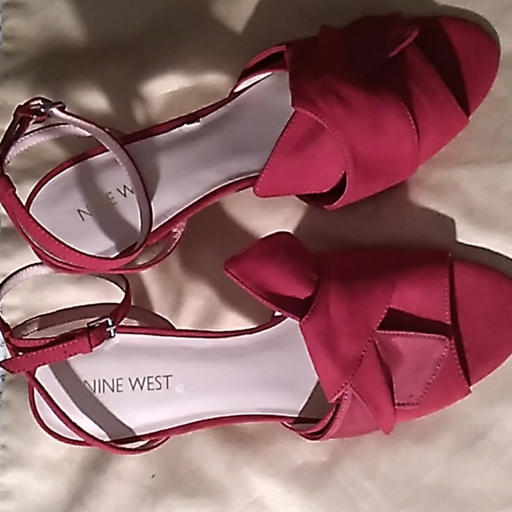 NINE WEST HEELS SANDALS SATIN AND SUEDE